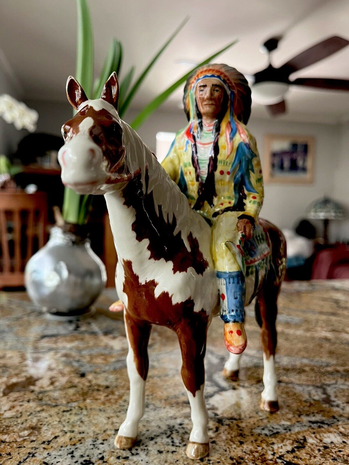 ❌BESWICK #1391❌AMER. INDIAN CHIEF MOUNTED ON HORSE-Must Have 4 BESWICK COLLECTOR