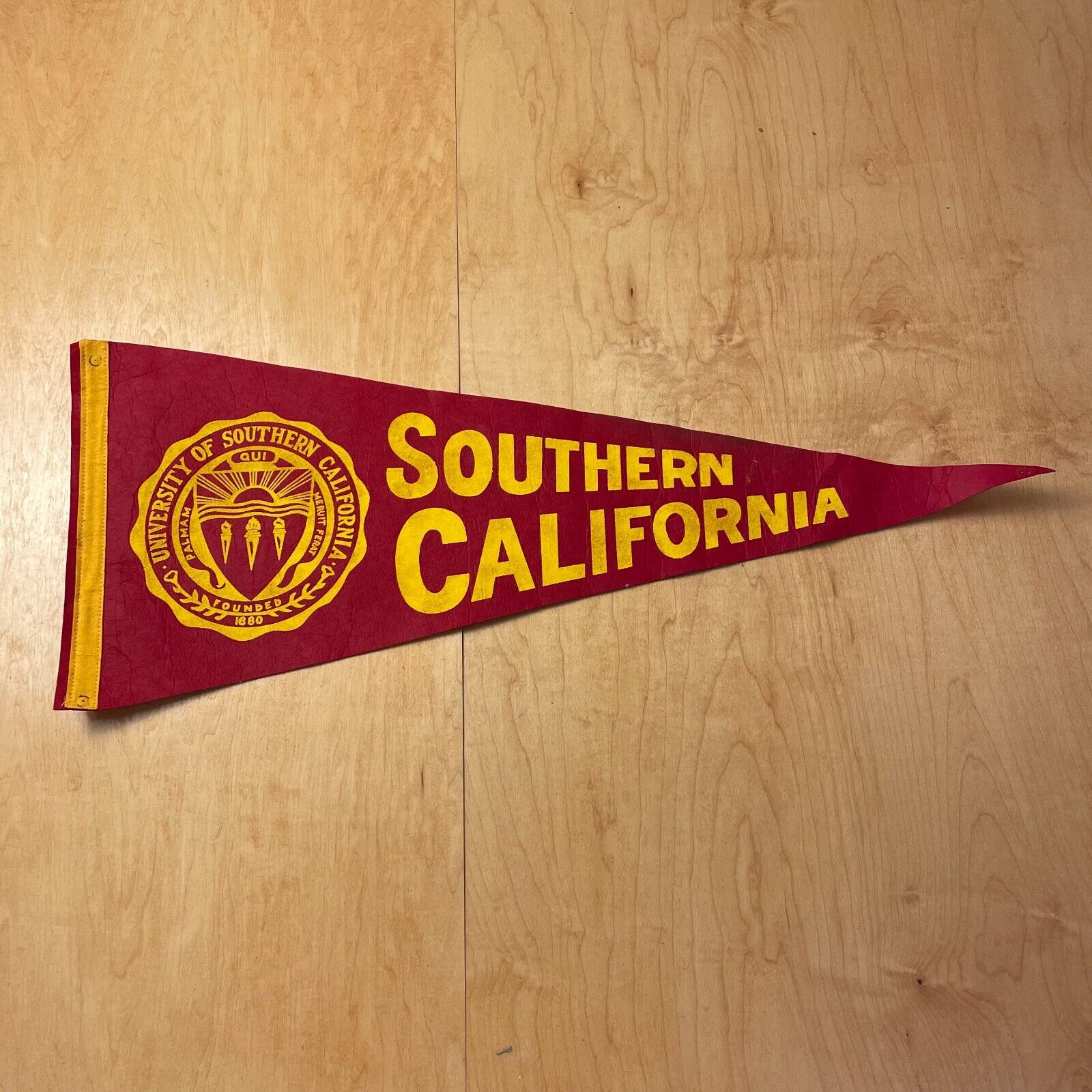 Vintage 1950s University of Southern California 12x30 Felt Pennant Flag