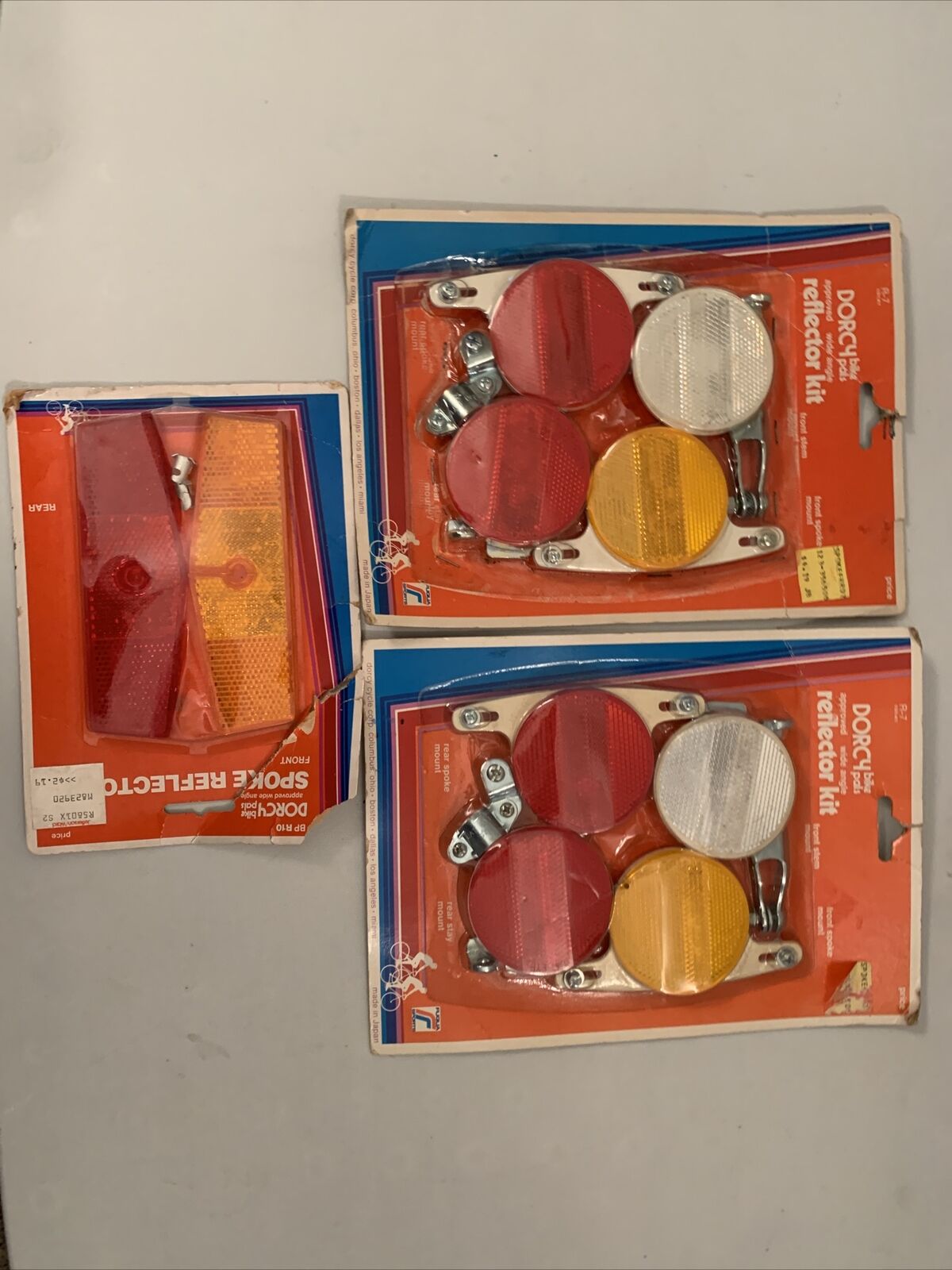 Dorcy Vtg Bicycle Reflectors Dorcy Cycle Products 80s NOS Made In USA R-7 BP R10