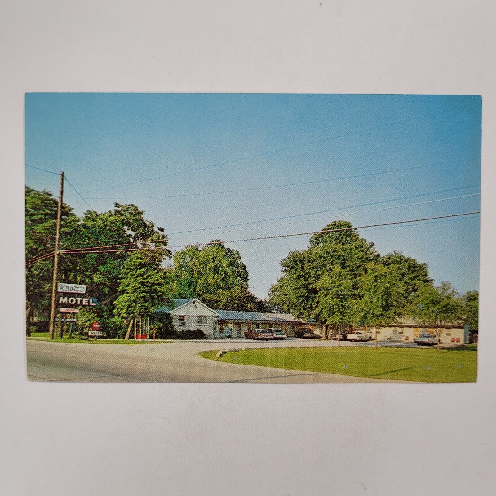 Knott\'s Motel Louisville Fort Knox Chrome Vintage Postcard Phone Booth Coke Sign