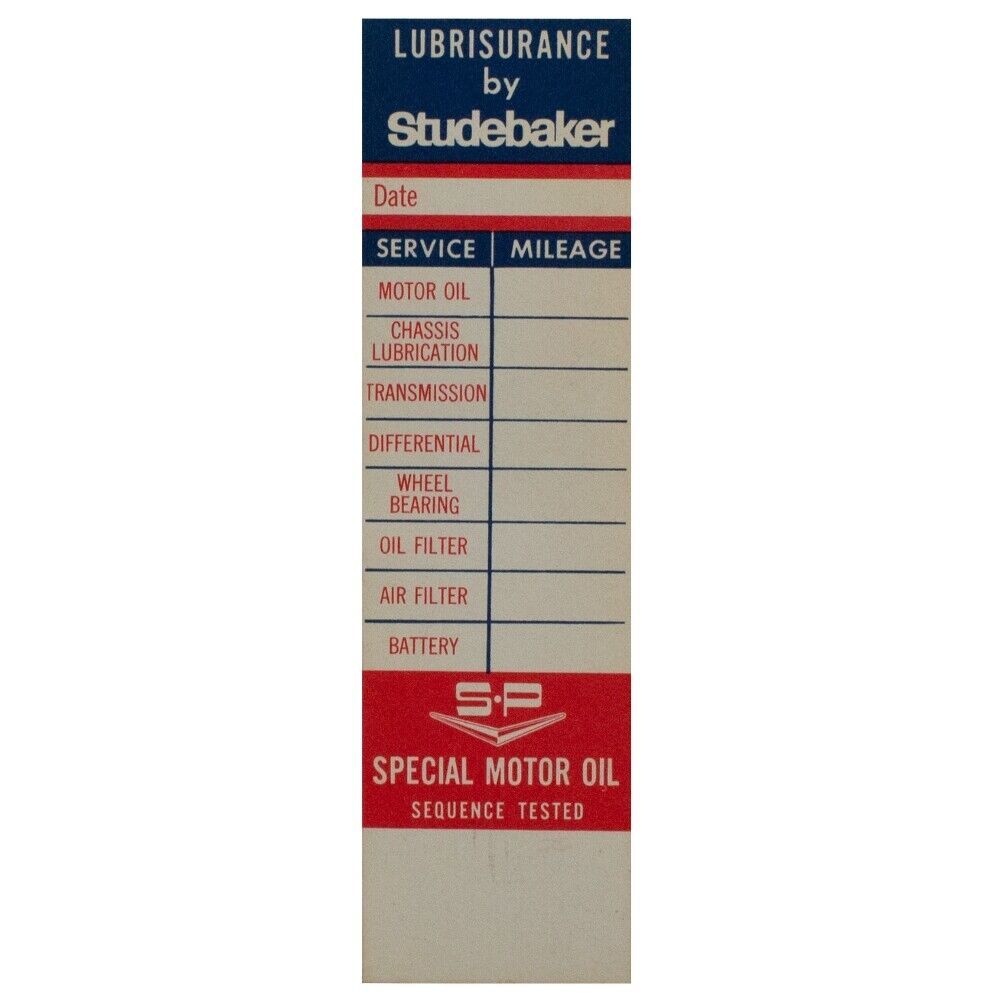 Studebaker Maintenance Stickers | Set of 4