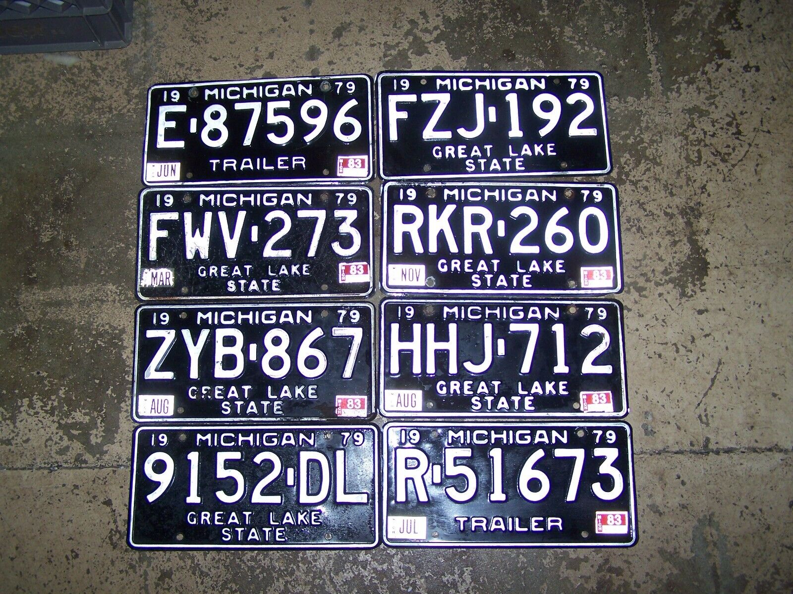 Expired Lot of 8 Michigan License Plates Auto Tags old vintage