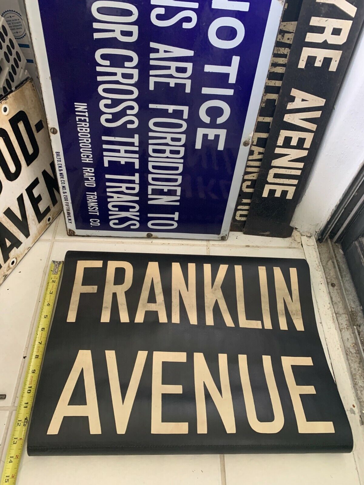 1948 NY NYC SUBWAY ROLL SIGN BROOKLYN FRANKLIN AVENUE CROWN HEIGHTS VINTAGE BMT