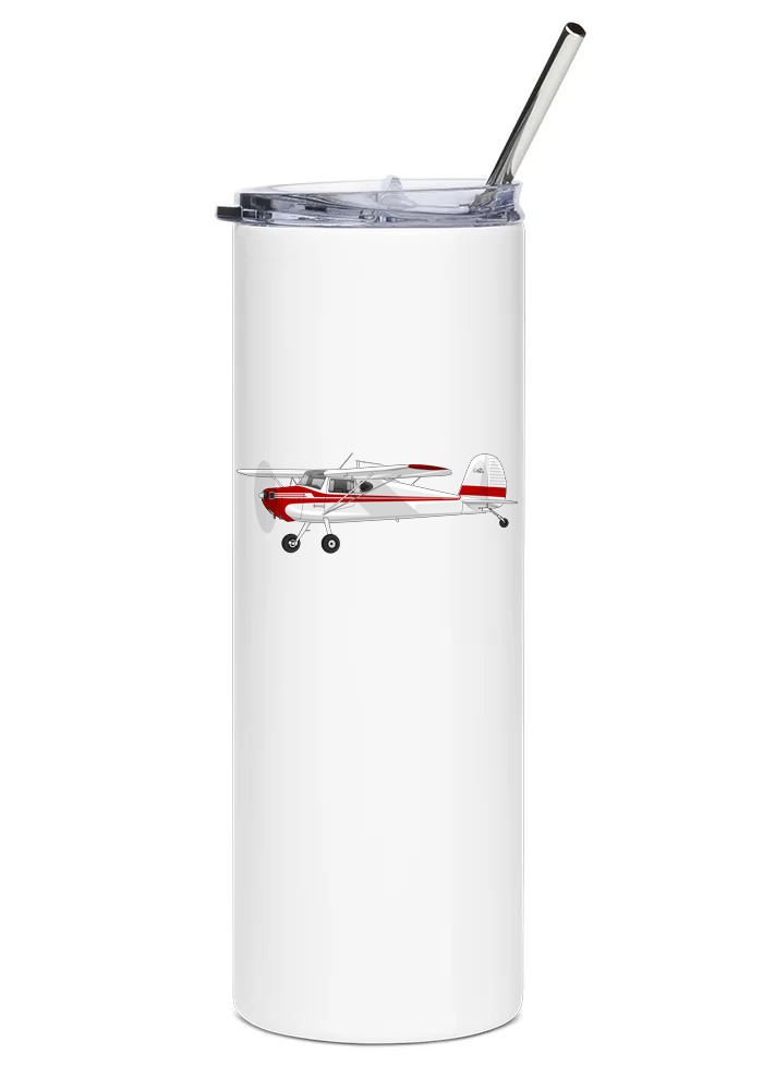 Cessna 140 Stainless Steel Water Tumbler with straw - 20oz.
