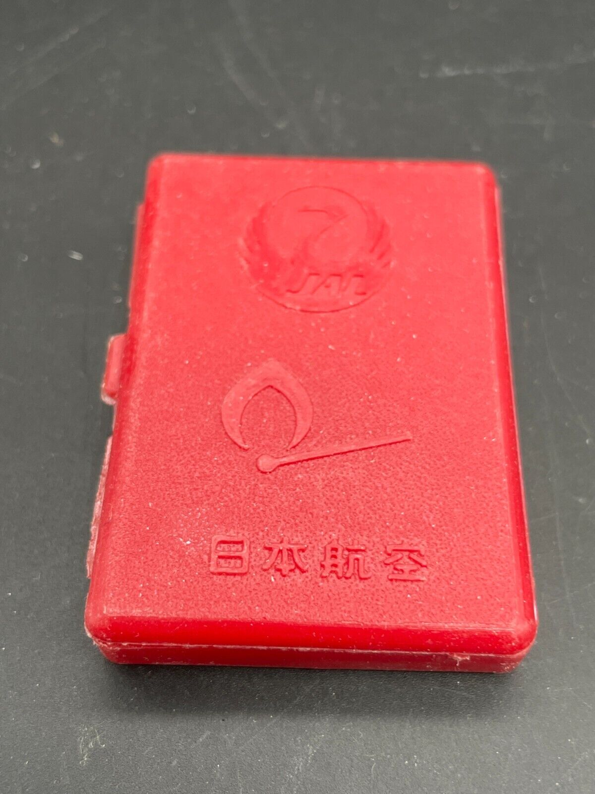Vintage Japanese Airline JAL Rear Strike Match Safe Matchstick Box Matches Red