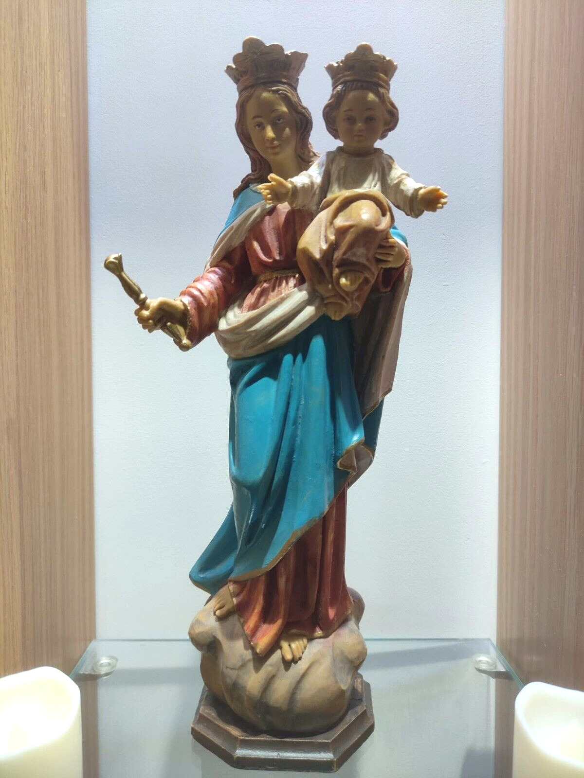 Vintage Virgin Mary Help Of Christian Statues Catholic Family Reminder Holy Land