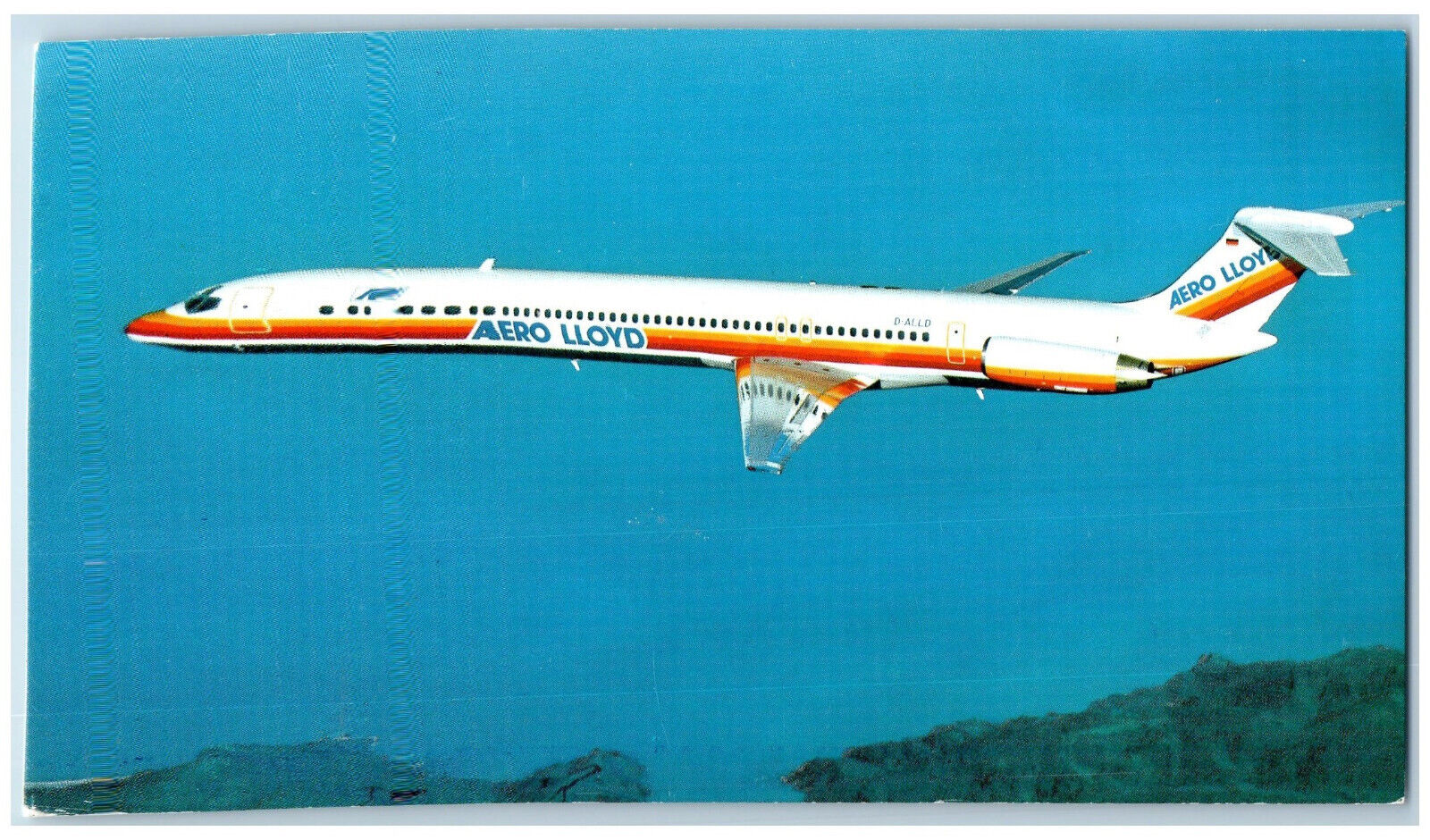 Postcard Mcdonnell-Douglas MD 83 Super Jet Aircraft Aero Lloyd c1950's
