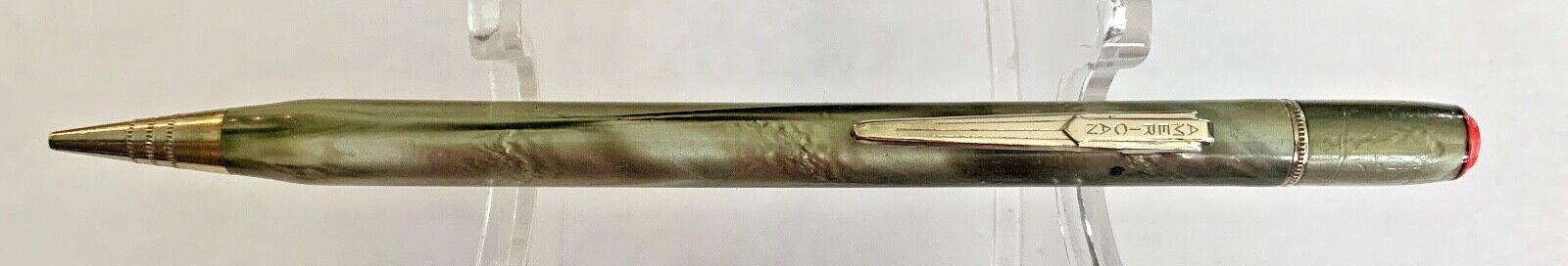 VINTAGE AMERICAN MECHANICAL PENCIL, GREEN MARBLED & CHROME TRIM, 1950\'S, 0.9MM