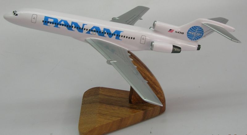 B-727 Pan Am Air Boeing B727 Airplane Desktop Wood Model Replica Small New