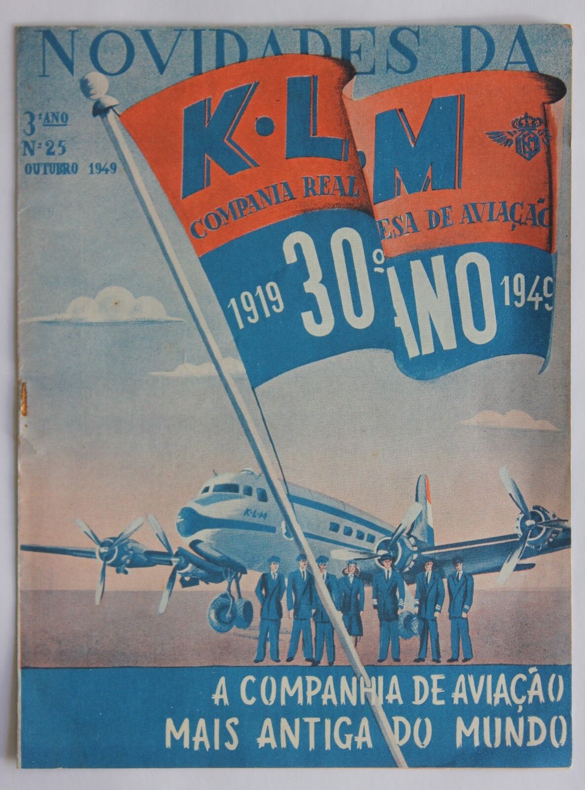 Vintage K.L.M. ROYAL DUTCH AIRLINES 1949 30th Anniversary Brochure