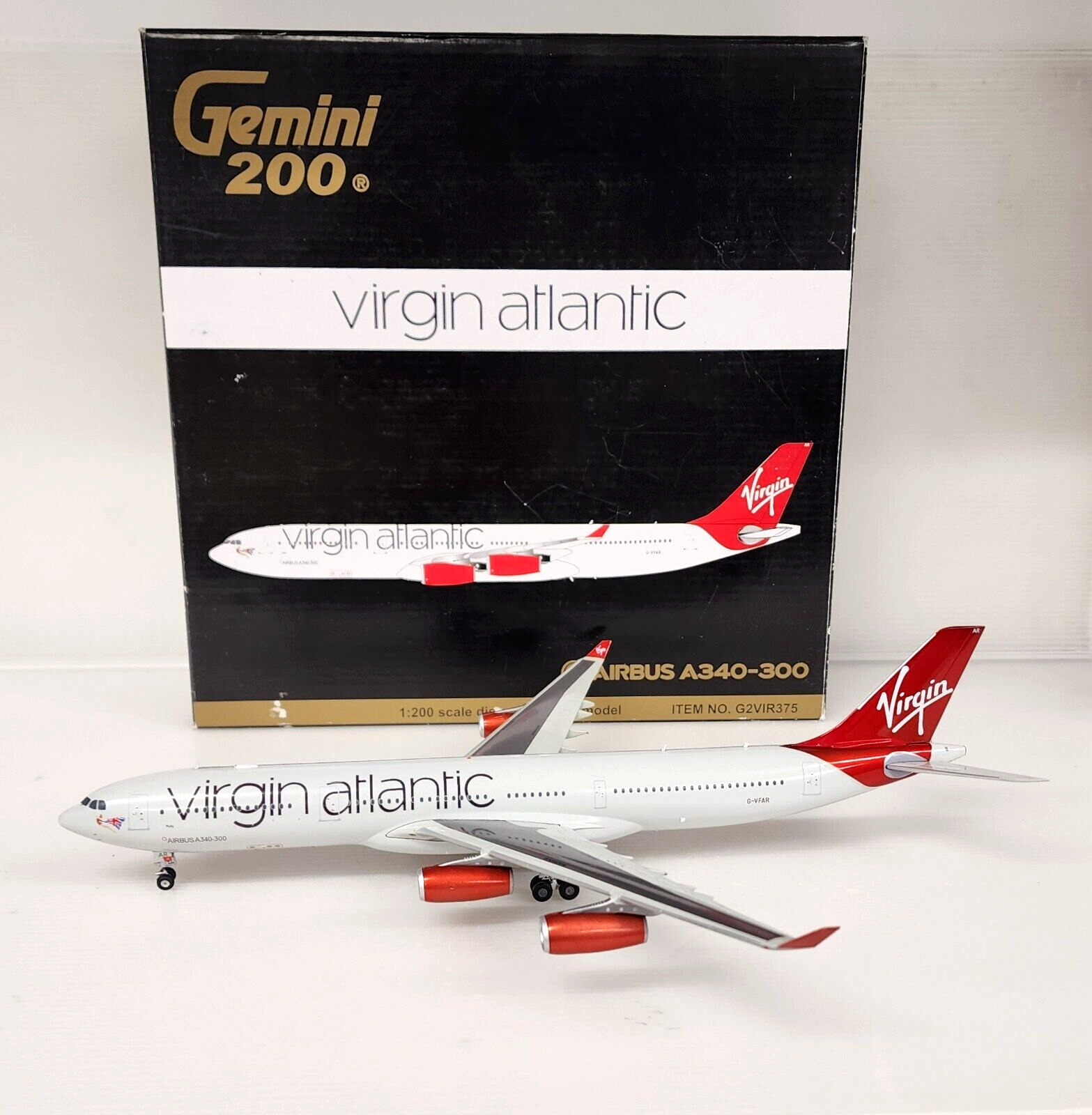 Gemini Jets 1:200 Airbus A340-300 Virgin Atlantic G-VFAR (with stand) G2VIR375