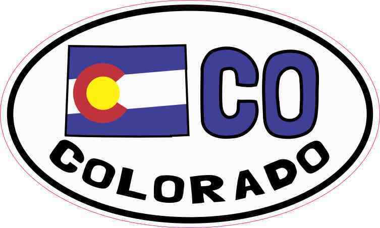 5X3 Oval CO Colorado Sticker Luggage Decal Car Truck Bumper Cup Tumbler Stickers