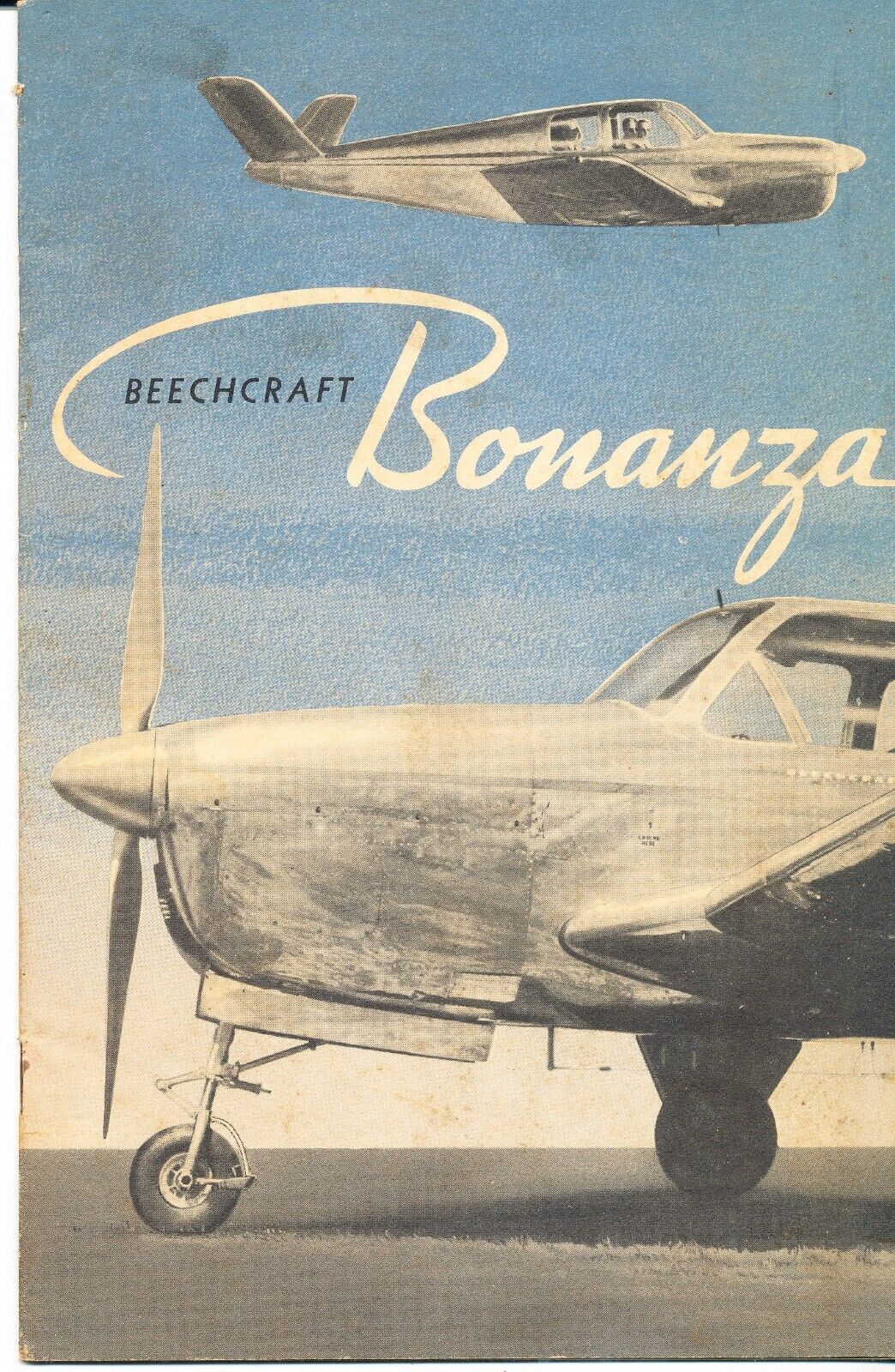 Early Beechcraft Bonanza sales brochure and paperwork circa 1947