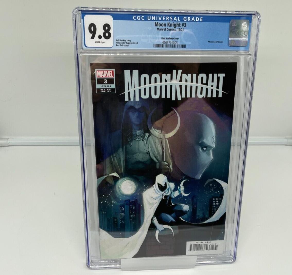 Moon Knight #3 CGC 9.8 Rod Reis 1:25 Variant 1st App of Hunter's Moon Marvel