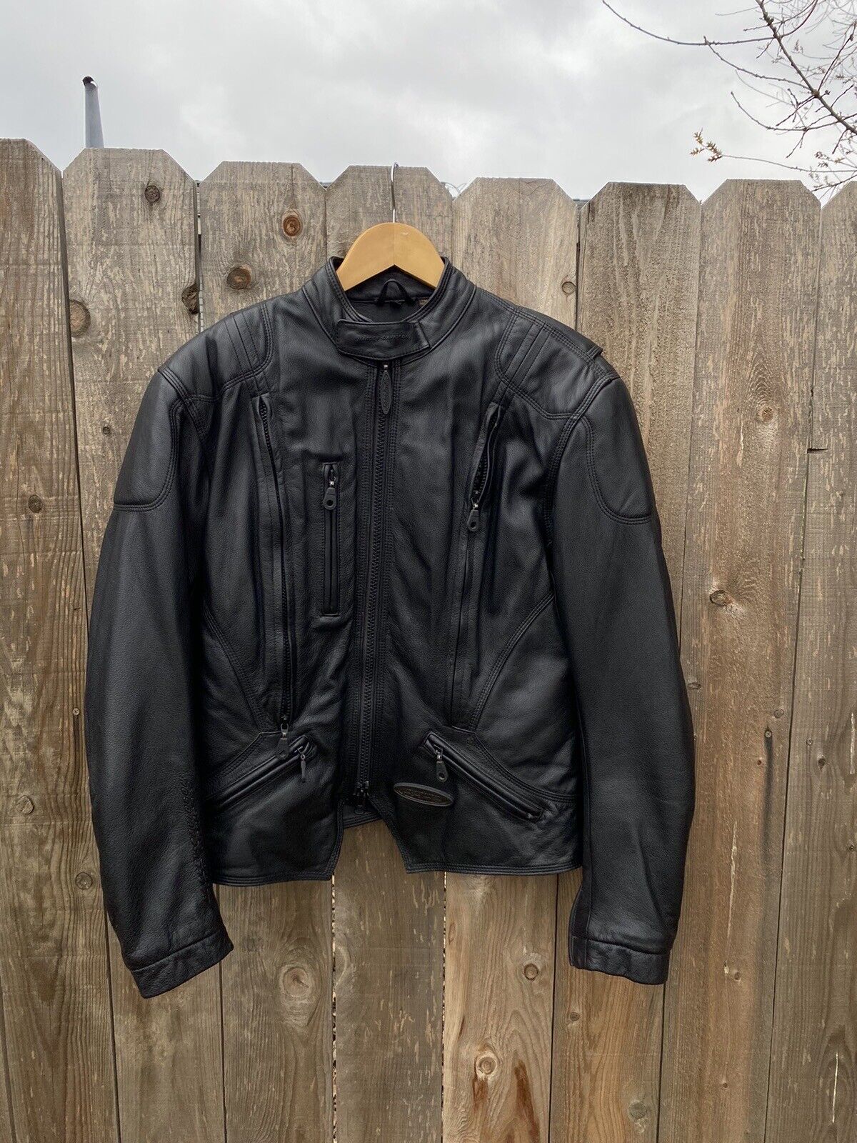 Vintage 2000s Woman\'s Harley Davidson Riding Jacket Size L With Pads