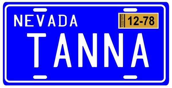 Las Vegas Dan Tanna 1978 Nevada License plate 