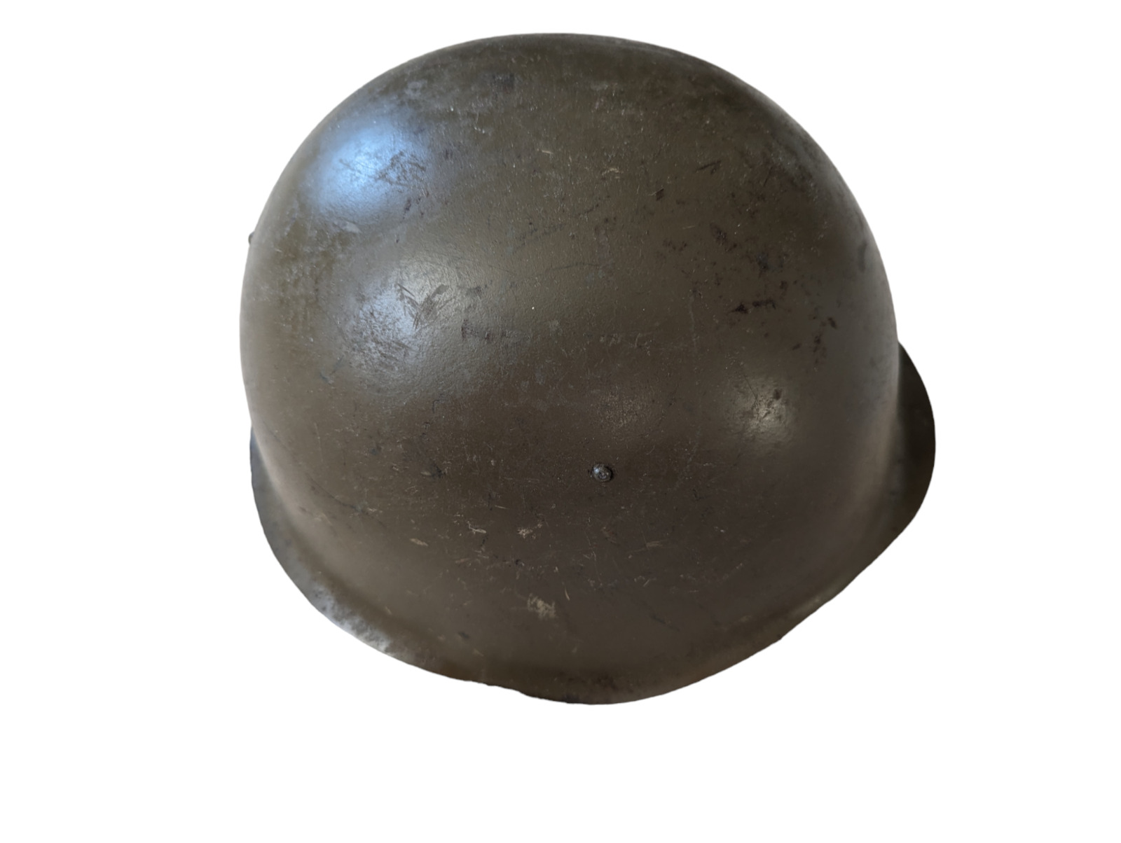Vintage Military Steel Helmet w/ Liner Leather Belted Czechoslovakia M53 VZ-53