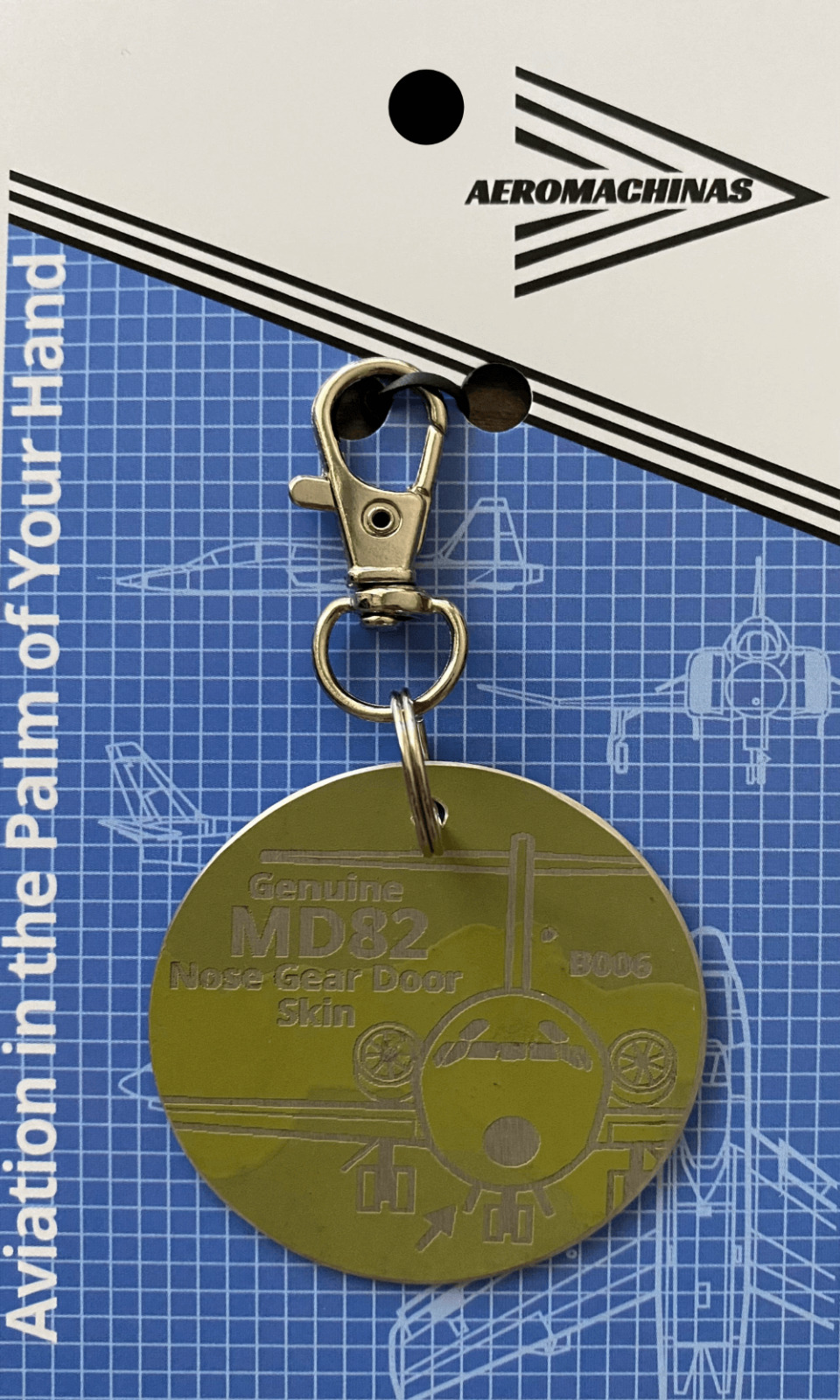 MD-82 Airplane Keychain - REAL Aircraft Skin Cool Gift for Aviation Lovers
