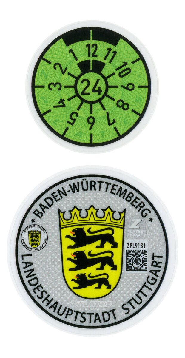 Stuttgart 2024 License Plate Registration Seal for Mercedes, Porsche by Z Plates