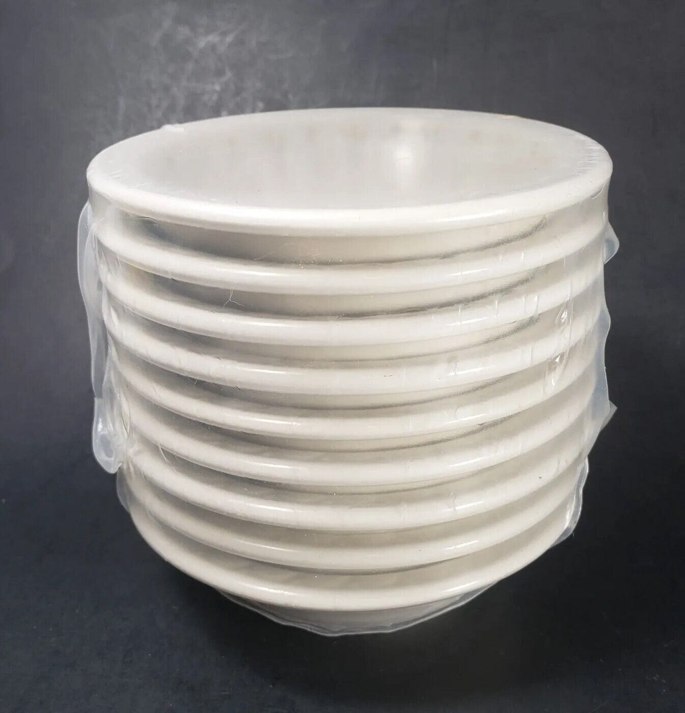 4 VTG NOS WHITE IRONSTONE THICK RESTAURANTWARE BUTTER PATS / BERRY BOWL SYRACUSE