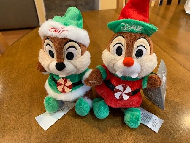 Disney Chip \'n Dale Peppermint Holiday Christmas 2020 Small Plush Set NEW ~ Cute