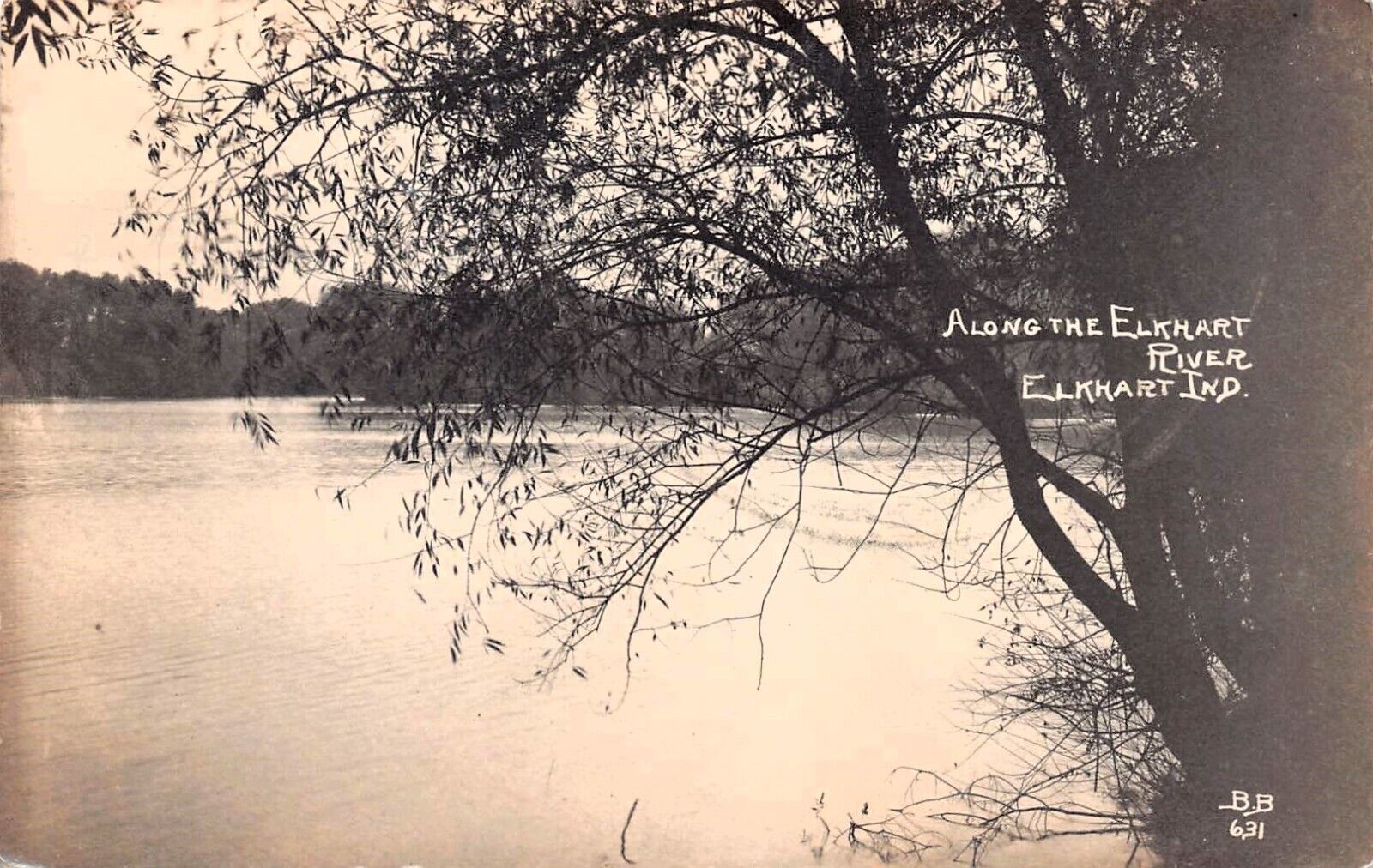 RPPC Elkhart River IN Indiana c1913 Brooks Brown BB Photo Postcard D40