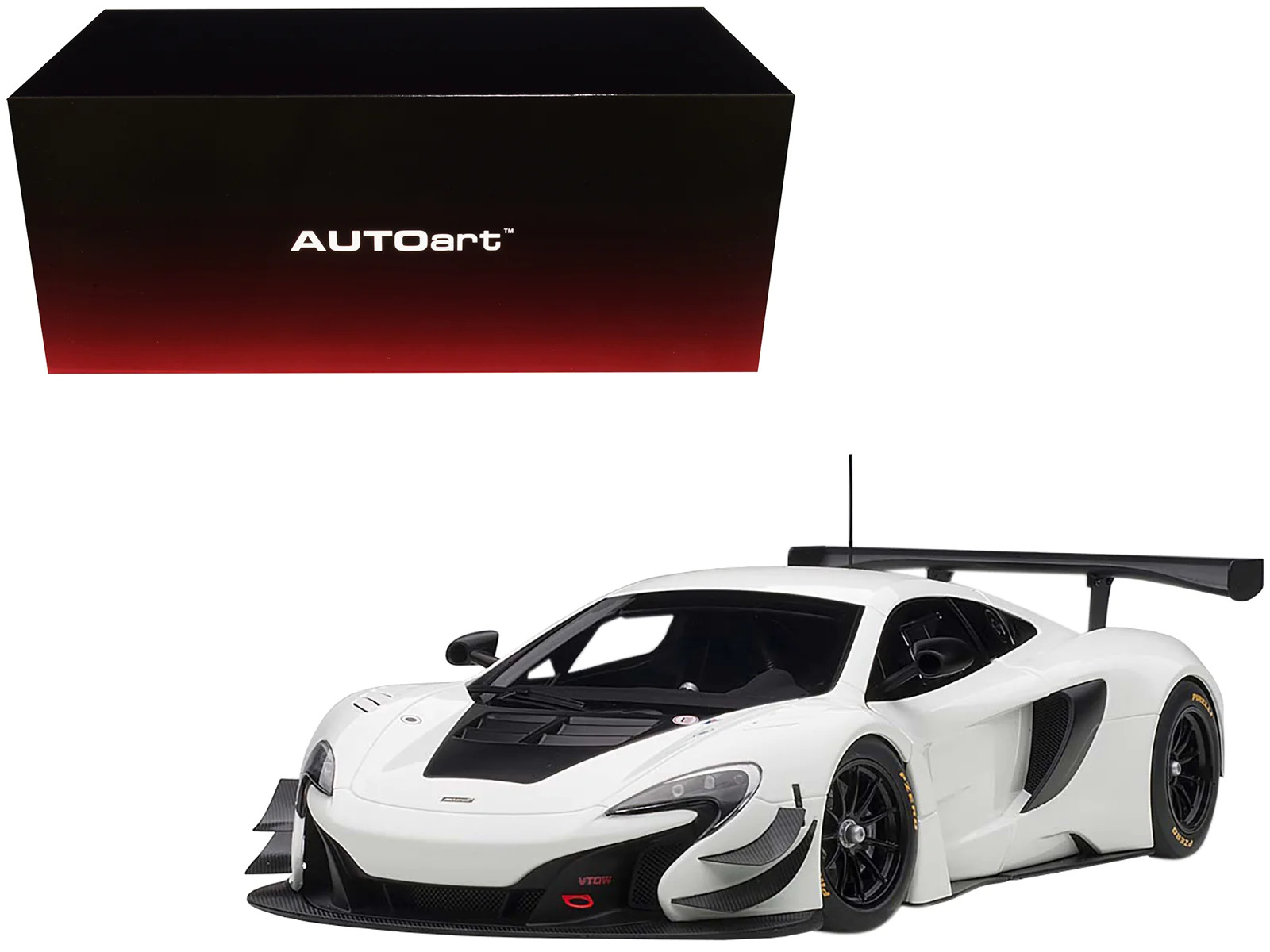 Mclaren 650S GT3 White with Black Accents 1/18 Model Car