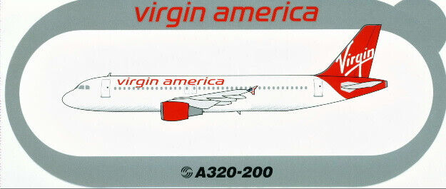 Official Airbus Industrie Virgin America A320 in Old Color Sticker