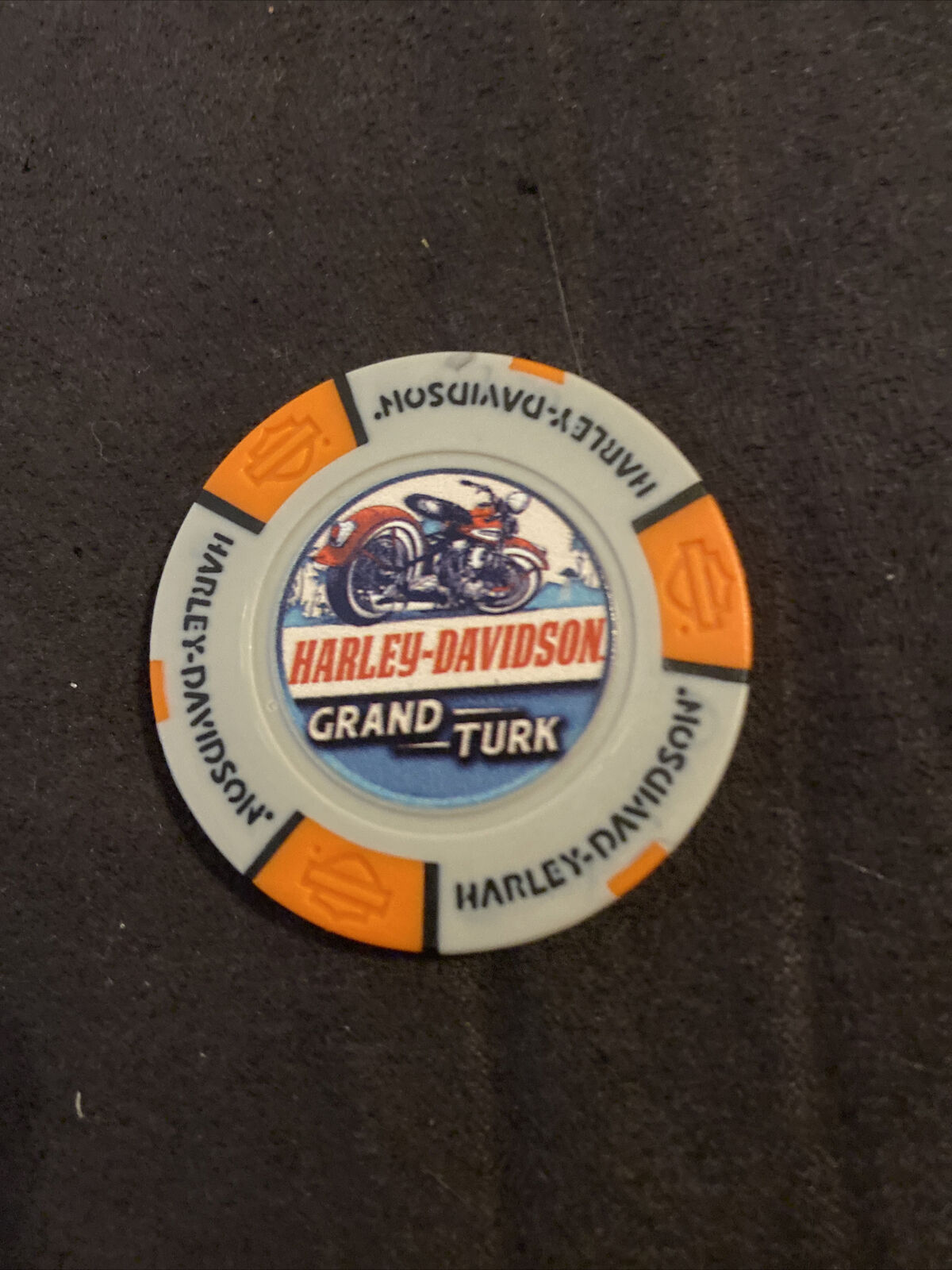  Harley Davidson Grand Turk Full Color Poker Chip INTERNATIONAL/Grand Turk