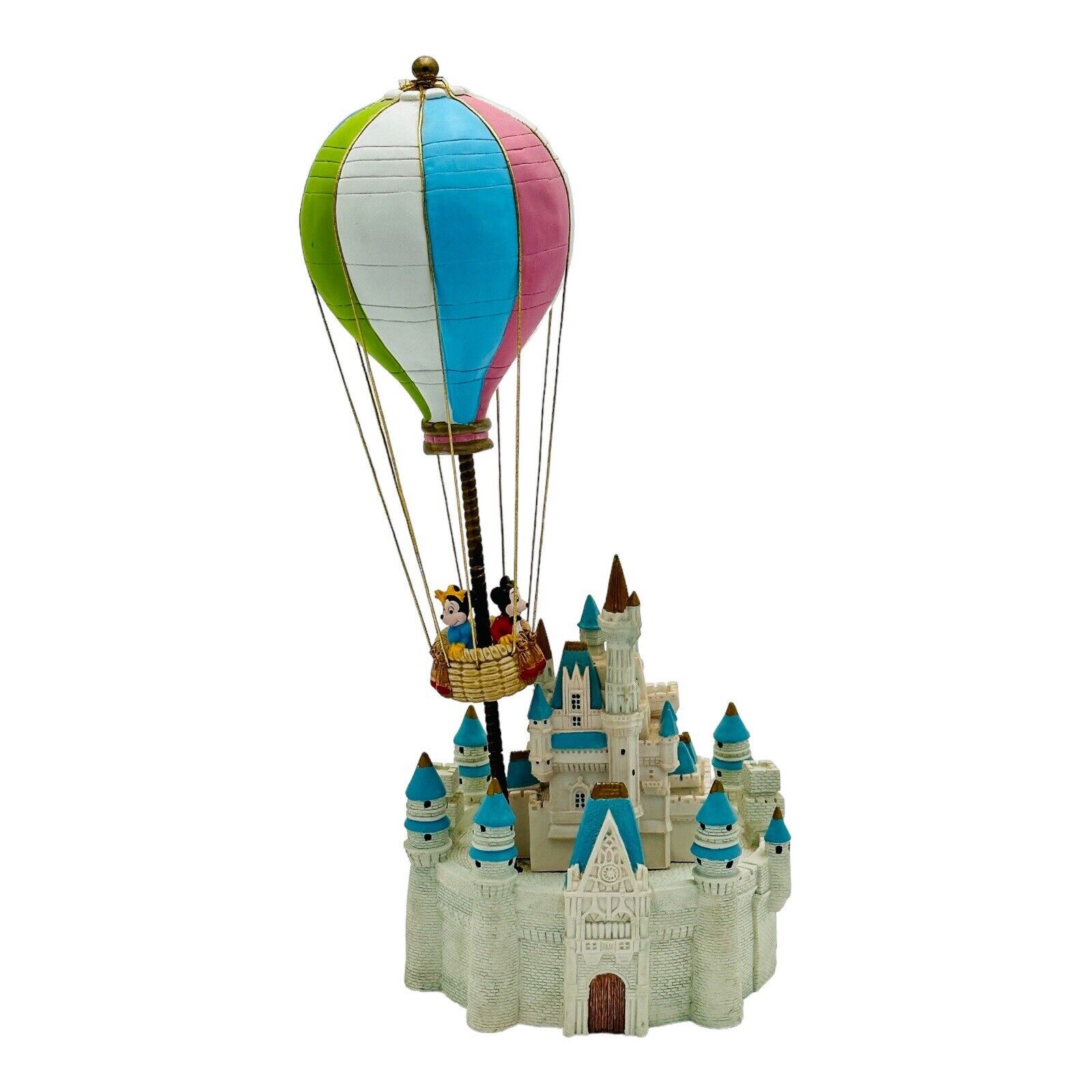 Disney Cinderella Castle Mickey & Minnie Mouse Hot Air Balloon Figurine RARE VTG