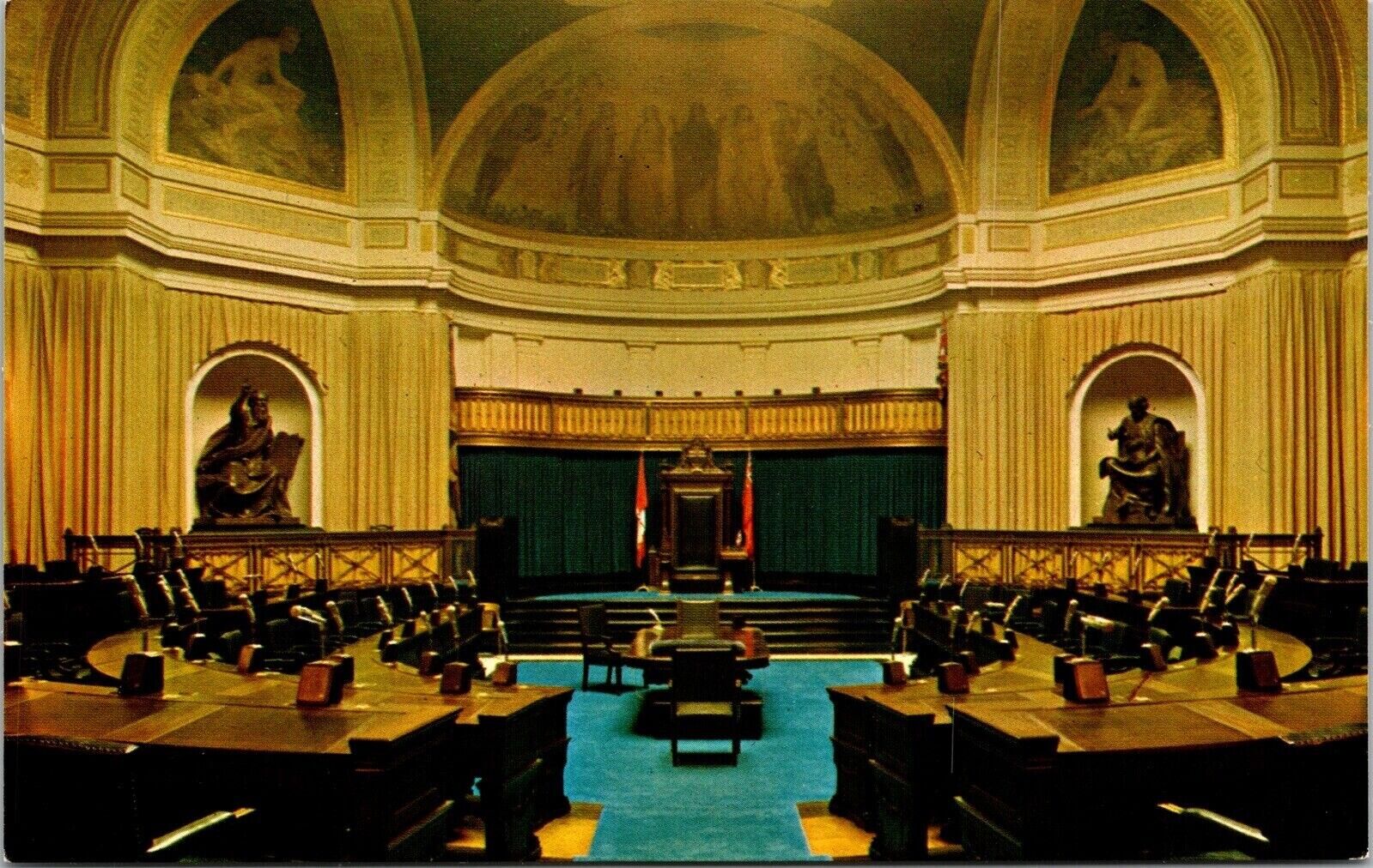 Manitoba Legislative Chamber Interior Winnipeg Manitoba Canada Chrome Postcard
