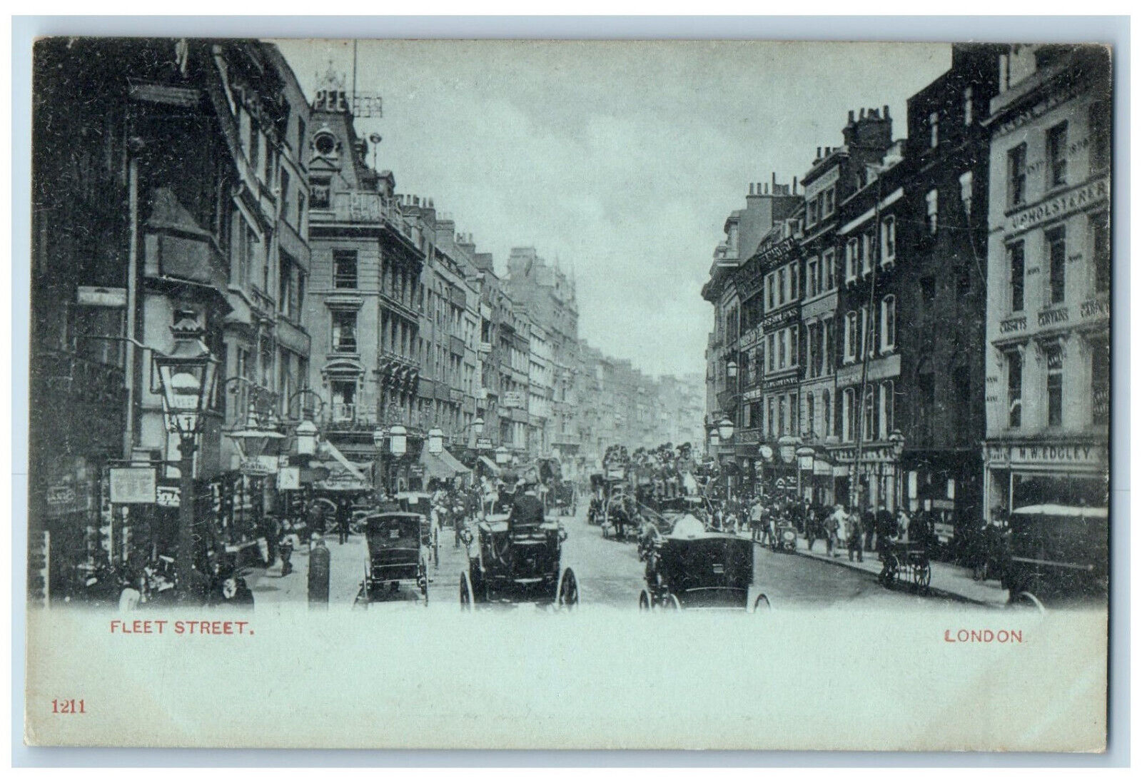 London England Postcard Fleet Street Business Section c1905 Antique Unposted