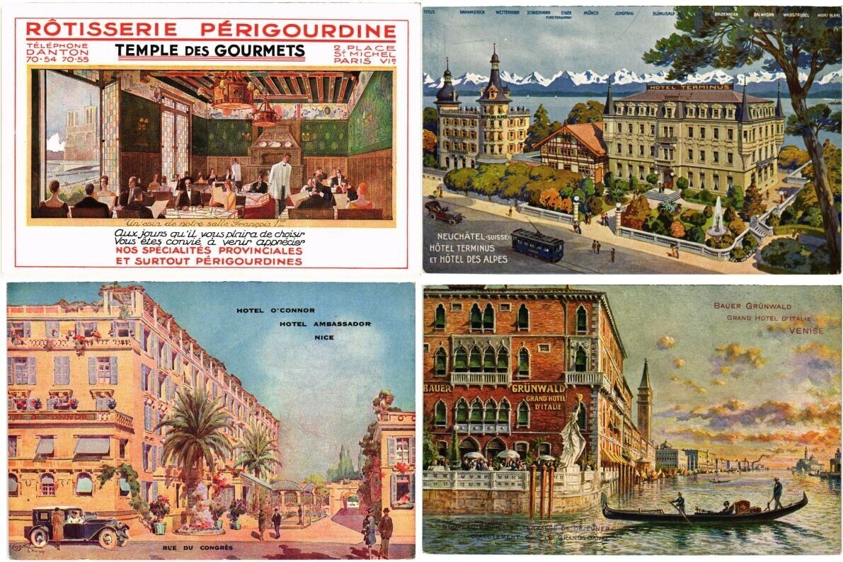 ADVERTISING MOSTLY FRANCE, 200 Vintage Postcards Pre-1950 (L7233)