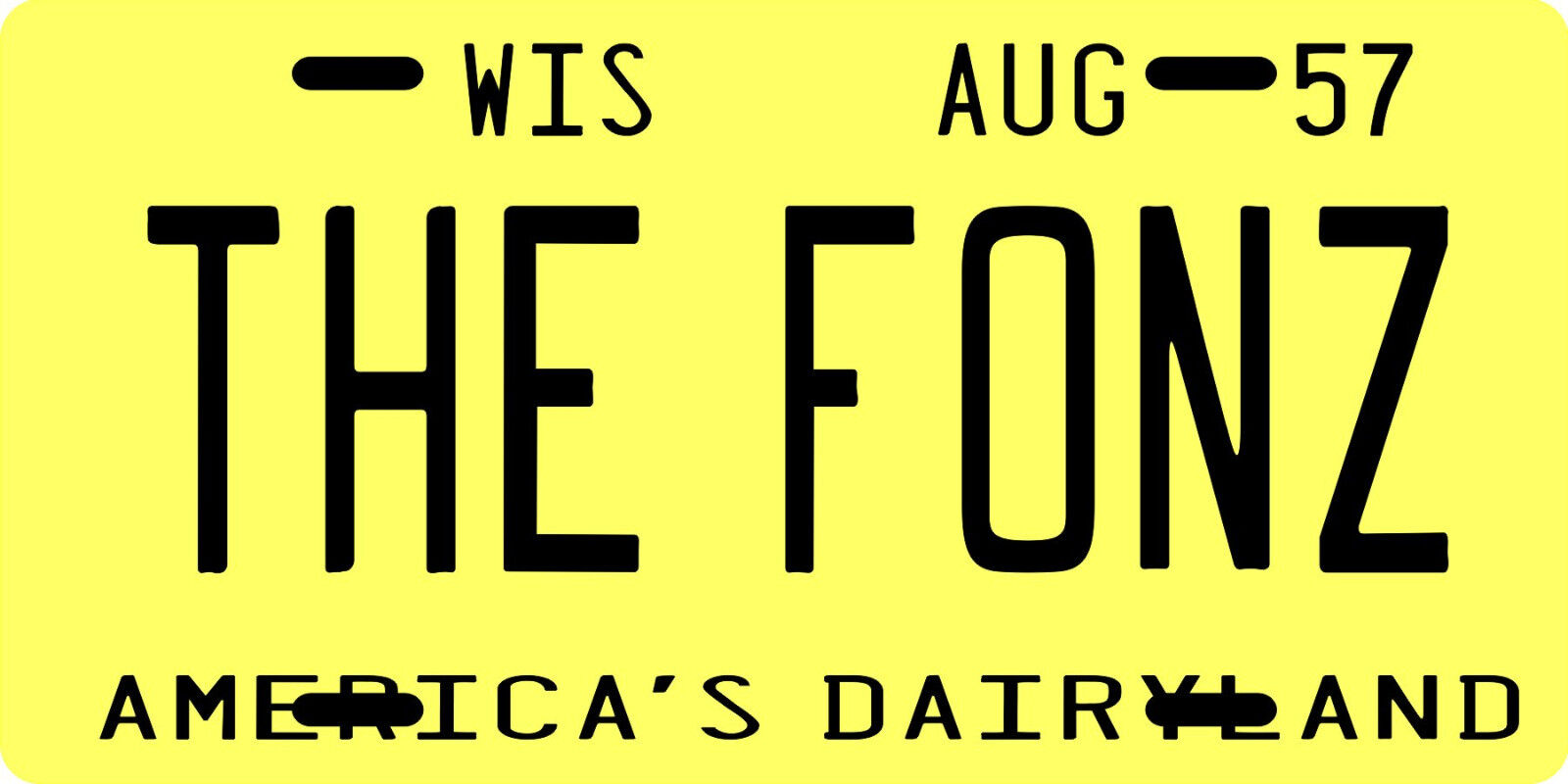 Happy Days Fonzie THE FONZ Wisconsin 1957 License plate