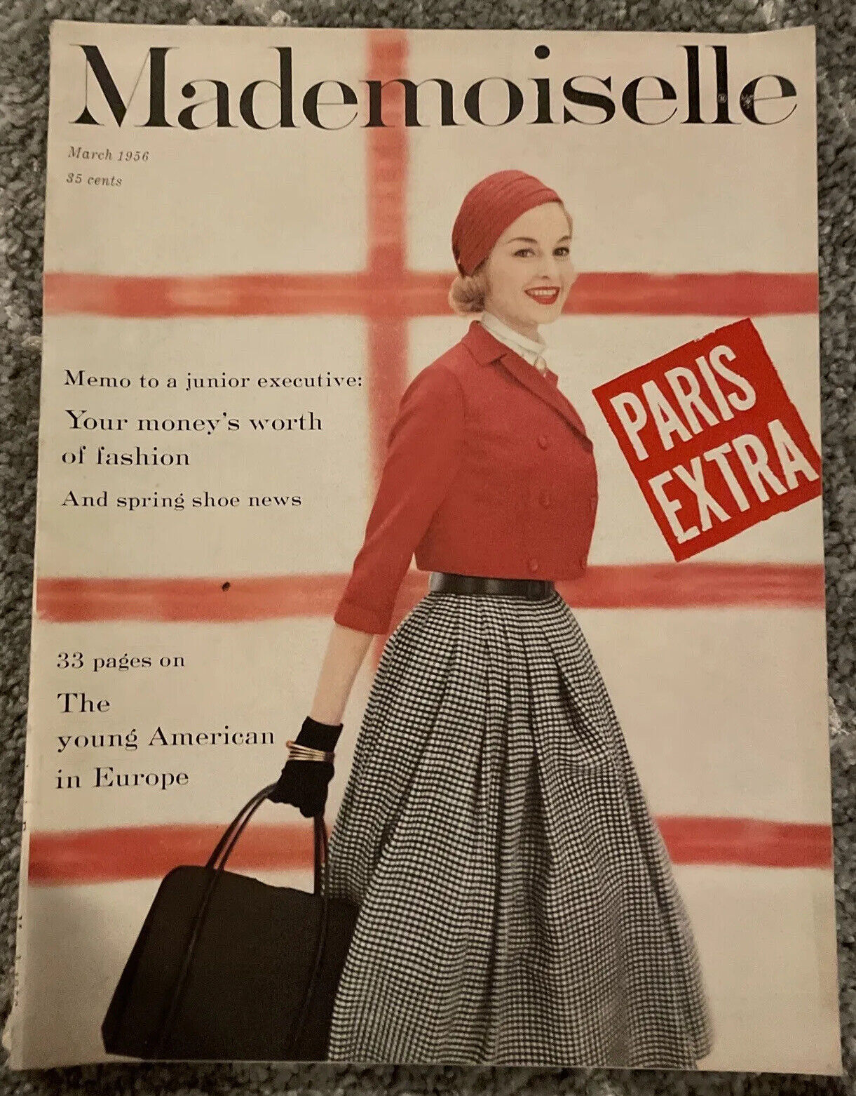 1956 Mademoiselle Fashion Magazine - March - Paris Extra - Rare