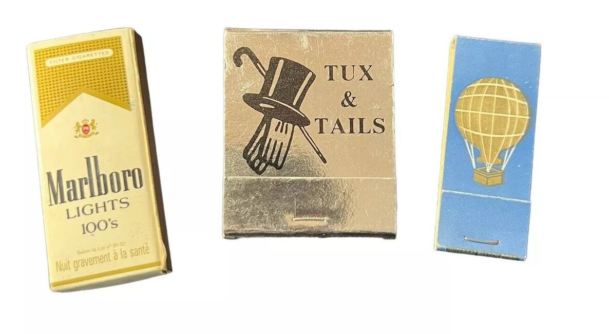 Vintage Matchbooks Unstruck Lot Of 3 Retro Marlboro Best Western Tux & Ballroom