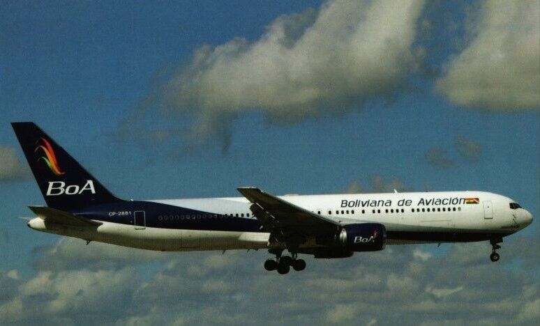 BoA Boliviana De Aviacion Boeing 767-300 CP-2881 @ Miami - postcard