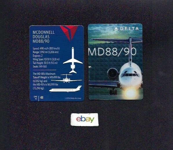 DELTA AIR LINES 2016 MD-88/90 PILOT COLLECTOR CARD #48