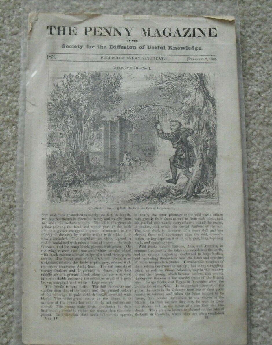 Vintage February 1835 Issue The Penny Magazine