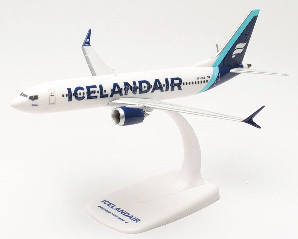 Herpa 613743 Icelandair Boeing 737 Max 8 TF-ICE Desk Top Model 1/200 AV Airplane