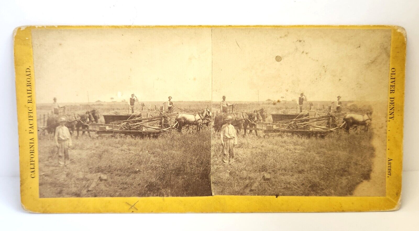 Central Pacific Railroad Oliver Denny Stereoview Photo Primitive Farming 1860\'s