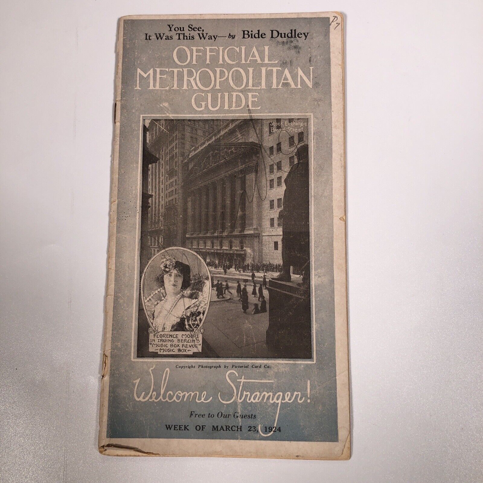 official metropolitan guide nyc Antique 1924 Ephemera New York Hotel Theatre ads