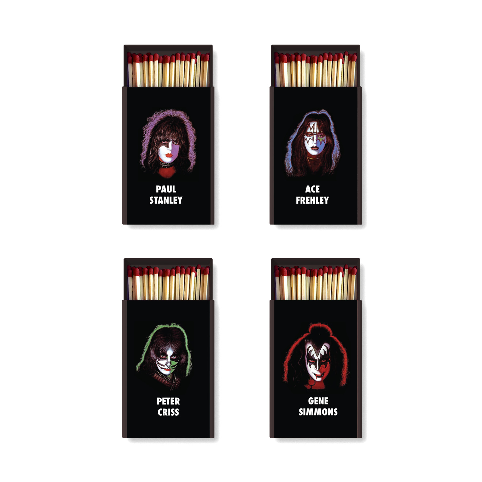 Kiss Band Match Boxes 4 Boxes Gift Set Souvenir Gift Collector Box Vintage Rock