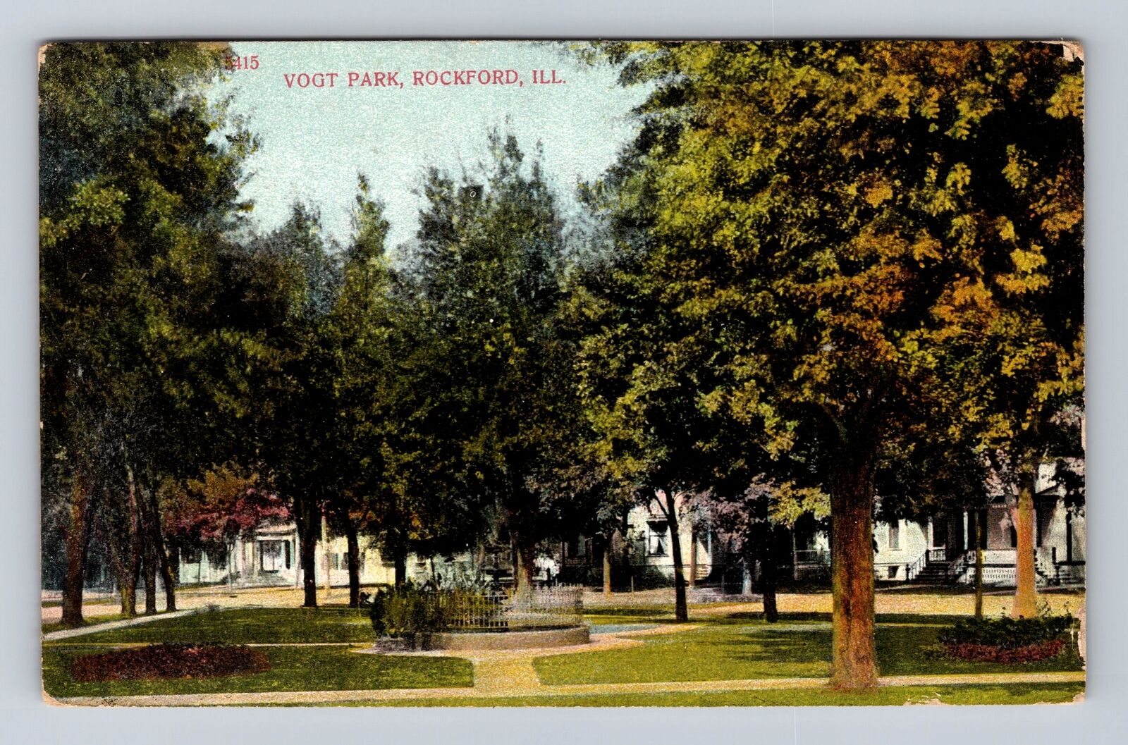 Rockford IL-Illinois, Vogt Park, Antique, Vintage Souvenir Postcard