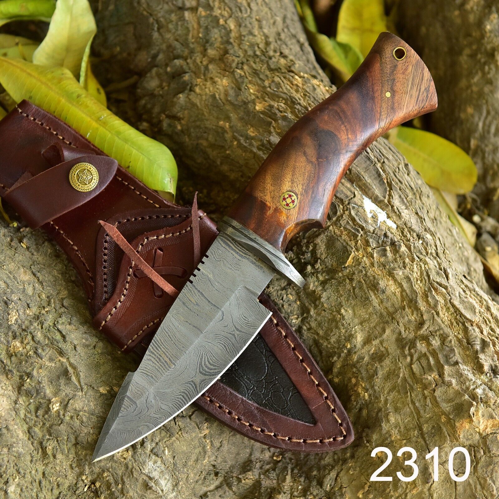 .Custom Handmade Hunting Bushcraft Knife Forged Damascus Steel Survival EDC 10”