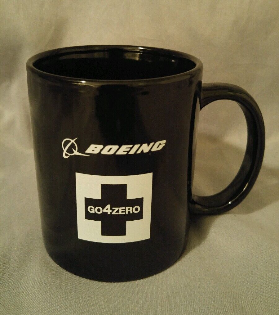 Boeing Go4zero Coffee Tea Mug Cup Black Aviation Travel Manufacturing