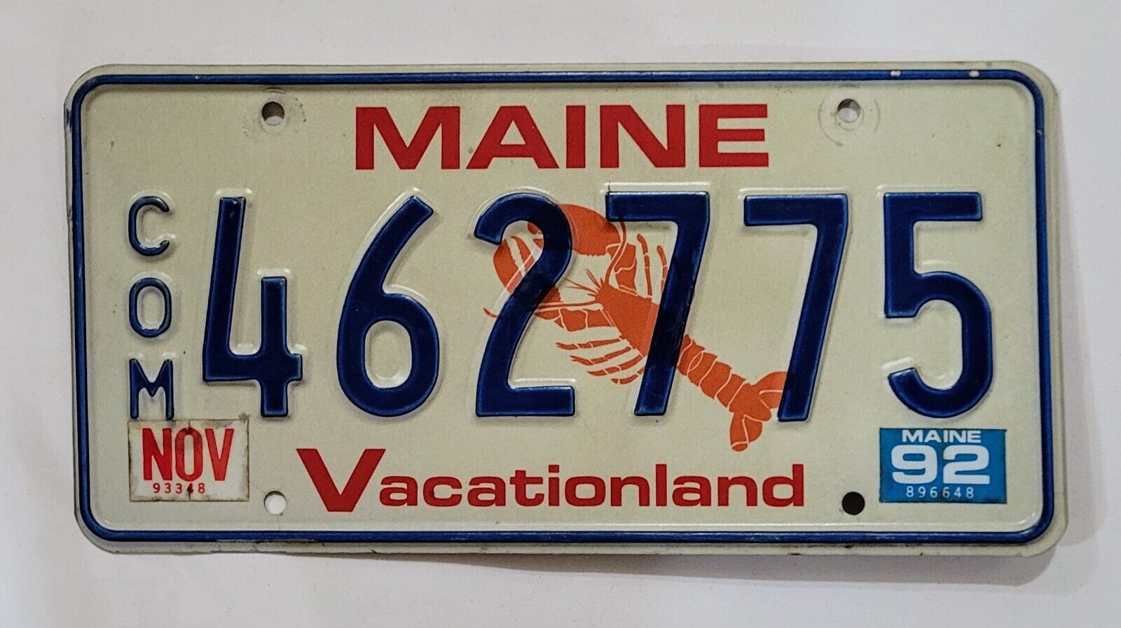 MAINE License Plate 🔥FREE SHIPPING🔥 462775 ~ VINTAGE COMMERCIAL LOBSTER
