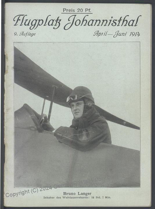 Germany Pioneer Flight Flugplatz Johannisthal 1914 Orginal Program 107356