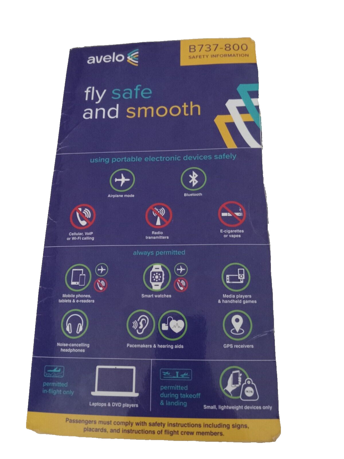 Avelo Airlines B 737-800 Safety Card Rev. 12/2021