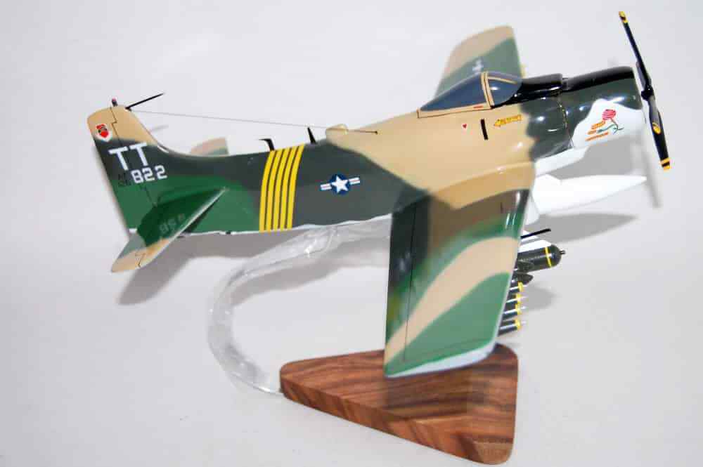 602d Special Operations Squadron A-1H Spad, 1/33 Scale Model, Mahogany